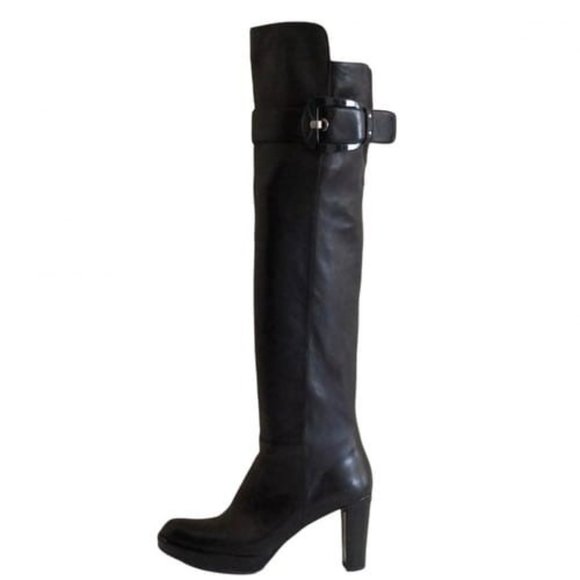 STUART WEITZMAN Buckley Over the Knee Leather Boots - Picture 6 of 12